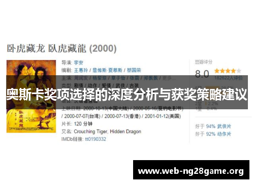 奥斯卡奖项选择的深度分析与获奖策略建议 奥斯卡奖项选择的深度分析与获奖策略建议
