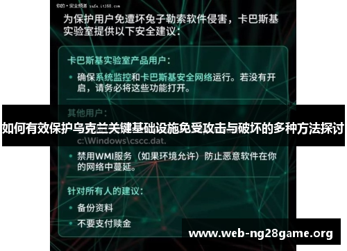 如何有效保护乌克兰关键基础设施免受攻击与破坏的多种方法探讨 如何有效保护乌克兰关键基础设施免受攻击与破坏的多种方法探讨